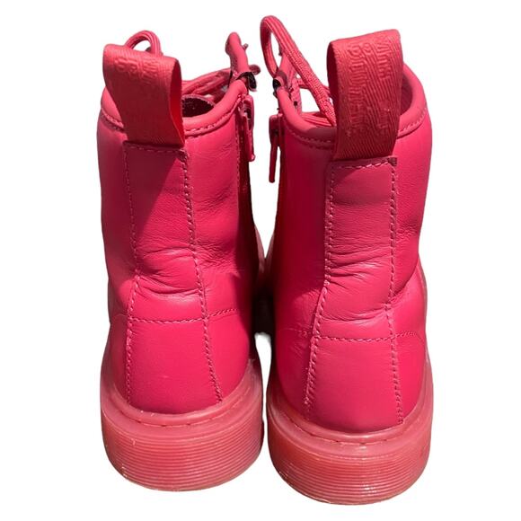 Dr Martens Delaney HOT PINK high top boots Youth size 3 - Picture 4 of 9